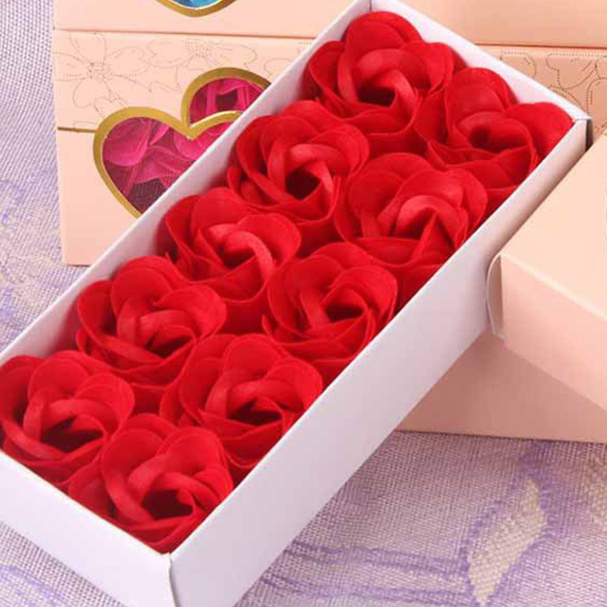 Double Heart Rose Soap Flower For Her