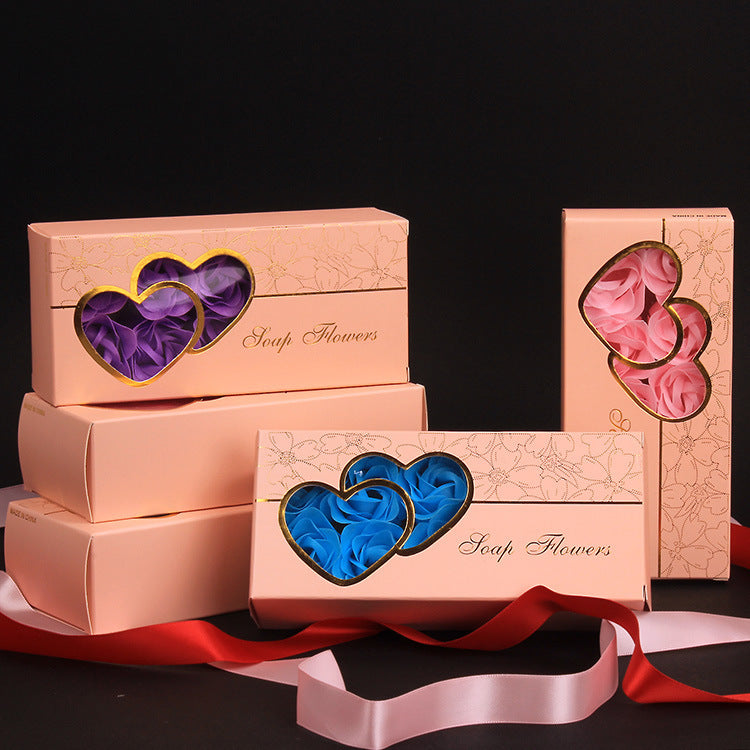Double Heart Rose Soap Flower For Her