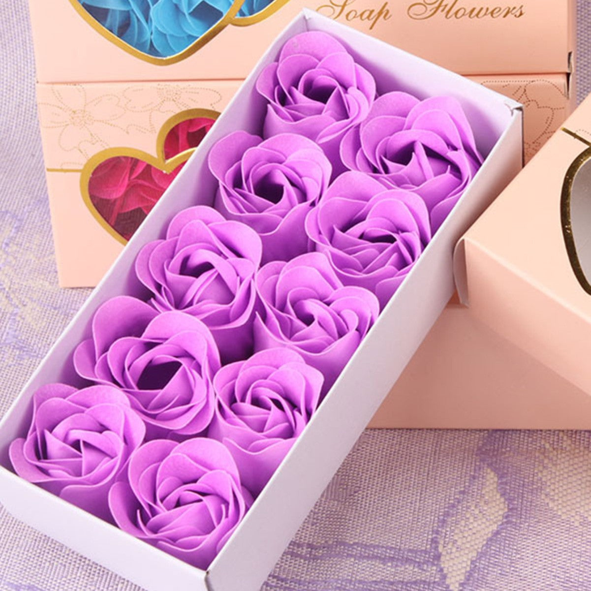 Double Heart Rose Soap Flower For Her